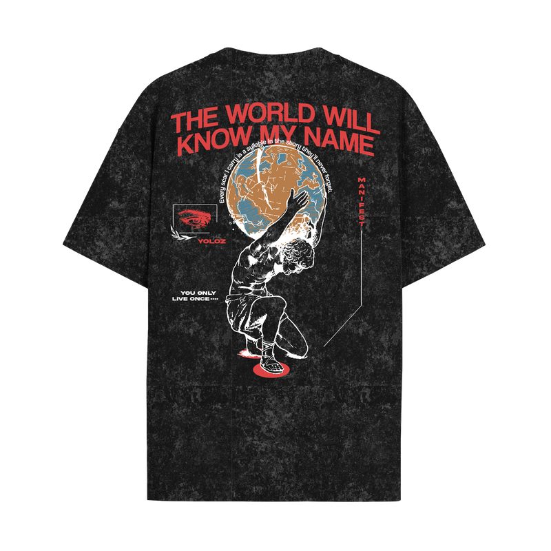 THE WORLD ACID WASH OVERSIZED T-SHIRT