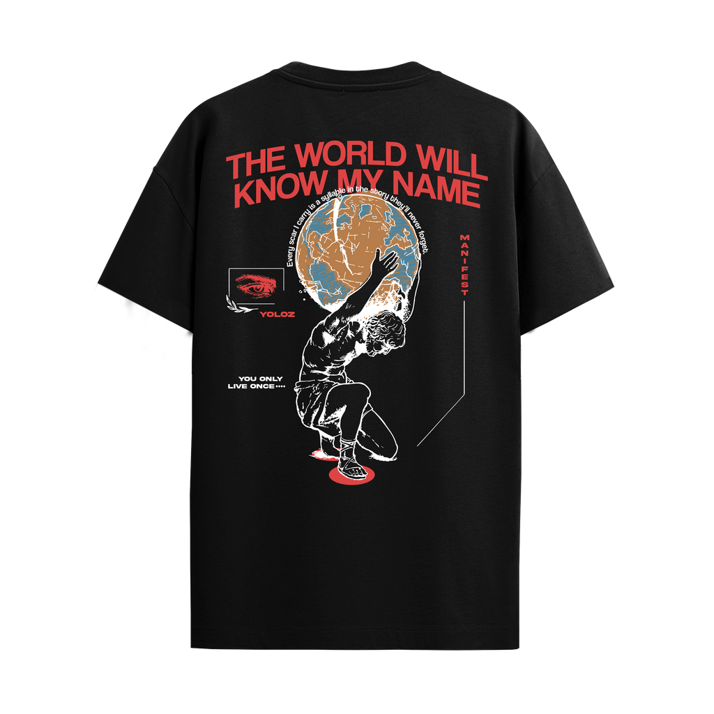 THE WORLD BLACK REGULAR FIT T-SHIRT