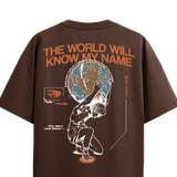 THE WORLD BROWN OVERSIZED T-SHIRT
