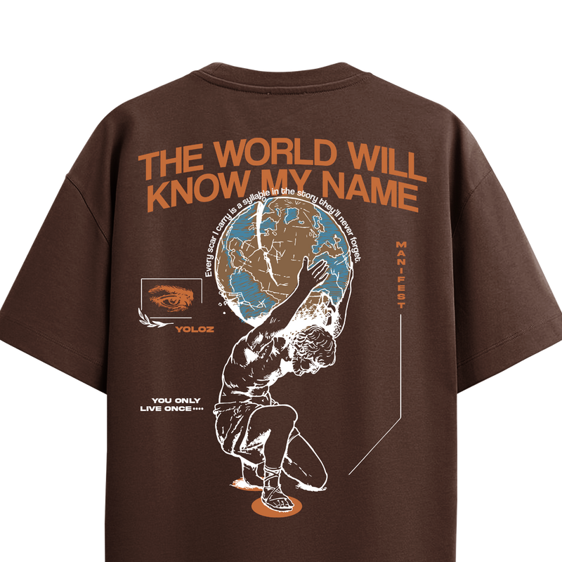 THE WORLD BROWN OVERSIZED T-SHIRT