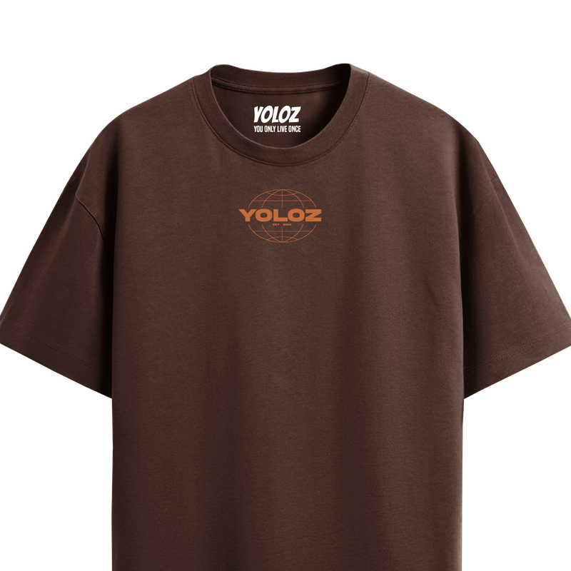 THE WORLD BROWN OVERSIZED T-SHIRT