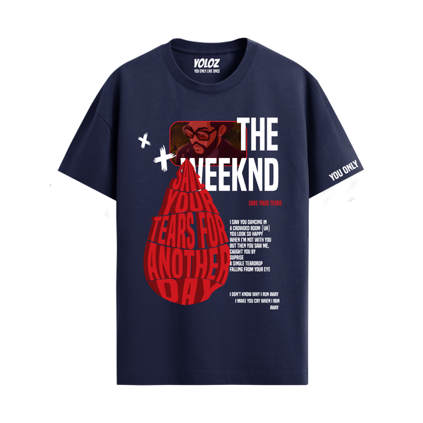 THE WEEKND NAVY BLUE REGULAR FIT T-SHIRT