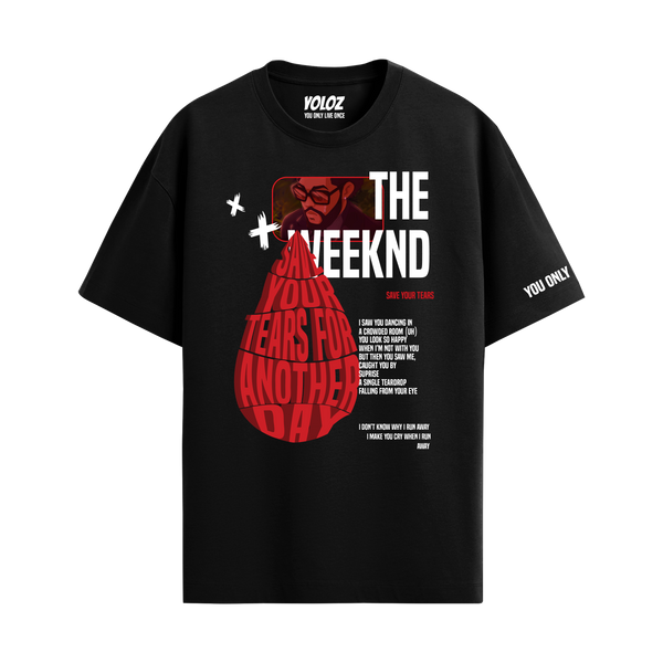 THE WEEKND BLACK OVERSIZED T-SHIRT