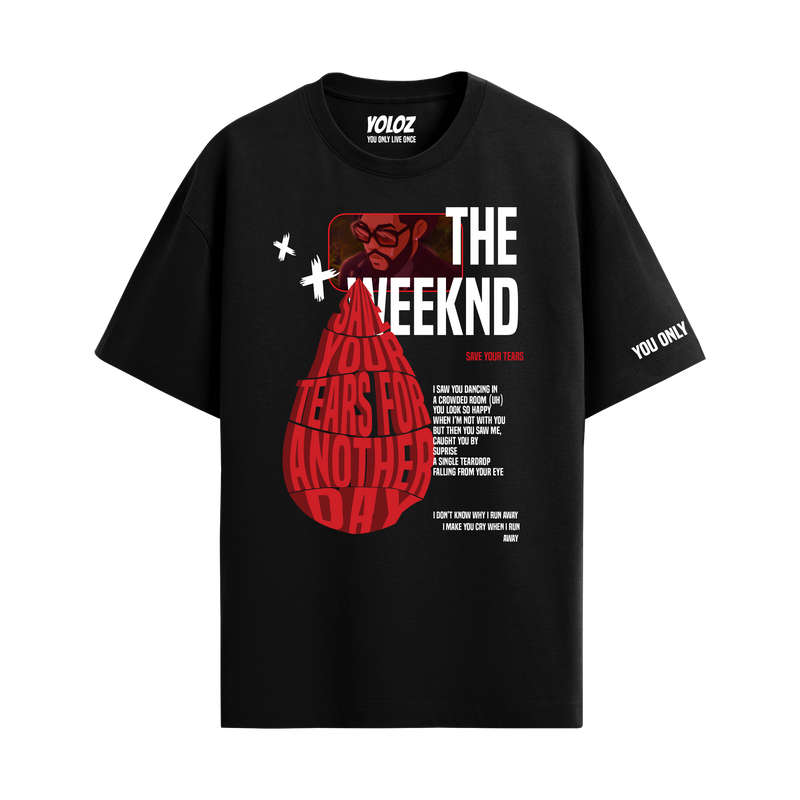 THE WEEKND BLACK OVERSIZED T-SHIRT