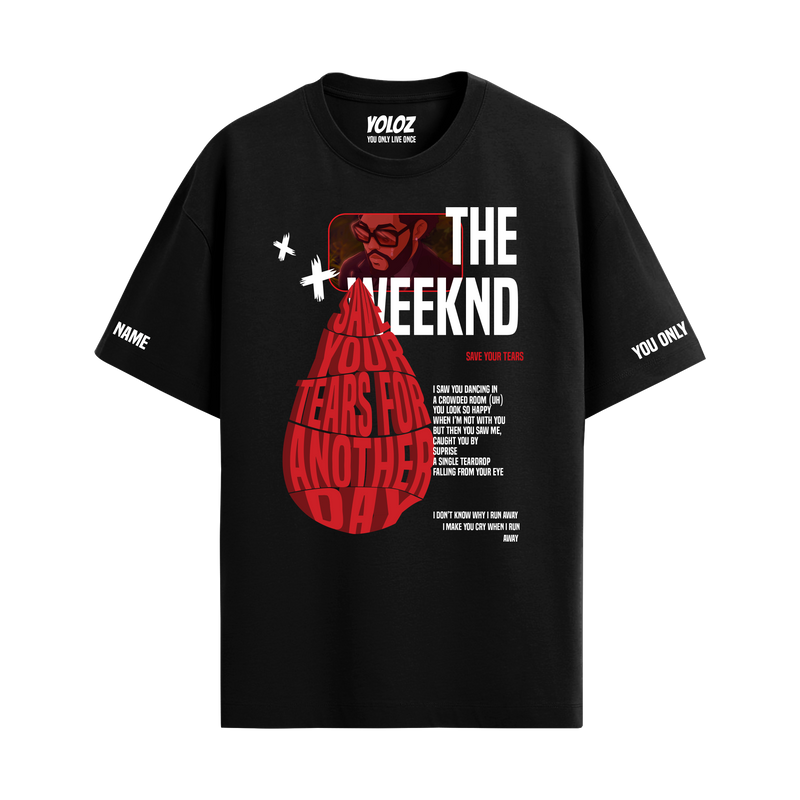 THE WEEKND BLACK OVERSIZED T-SHIRT