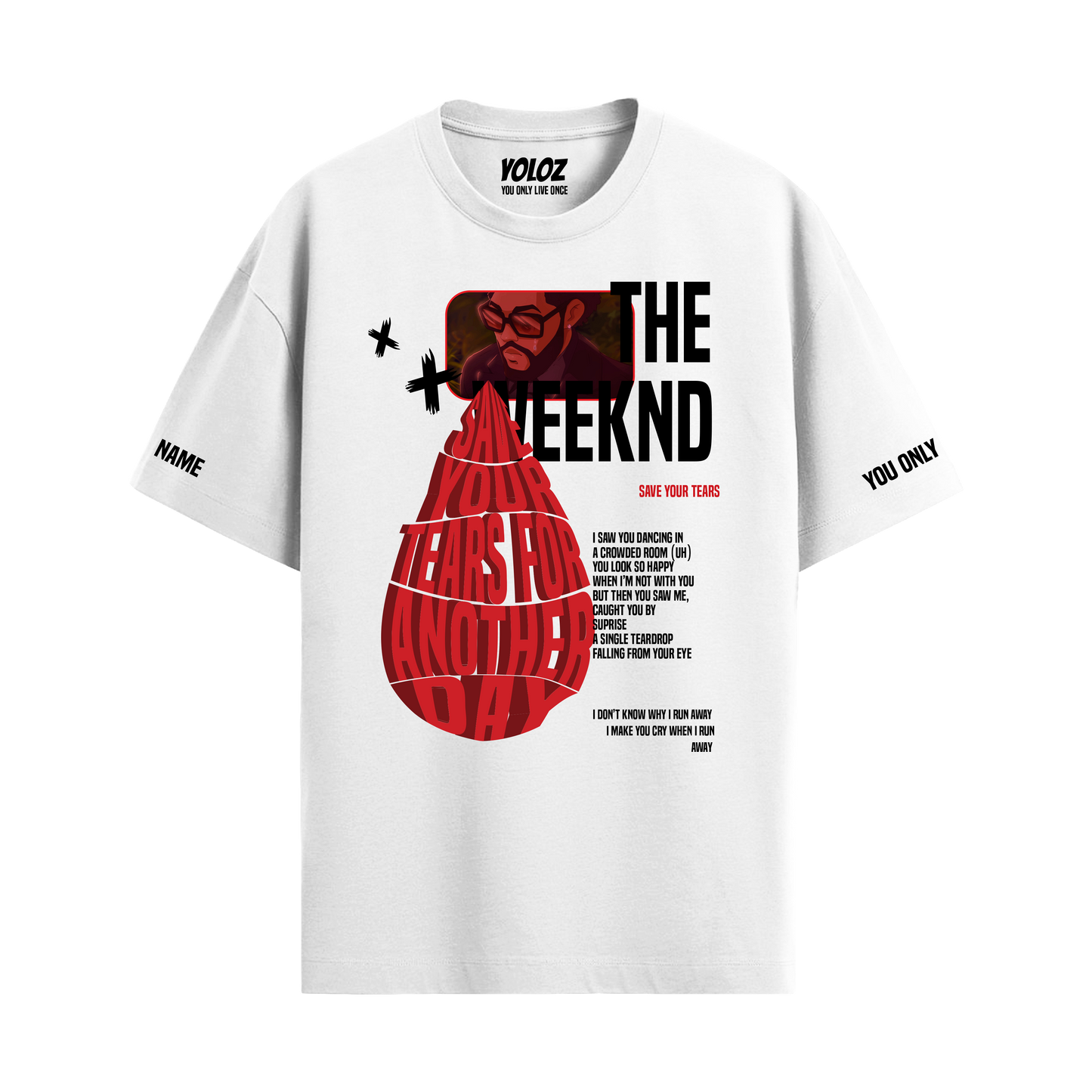 THE WEEKND WHITE OVERSIZED T-SHIRT