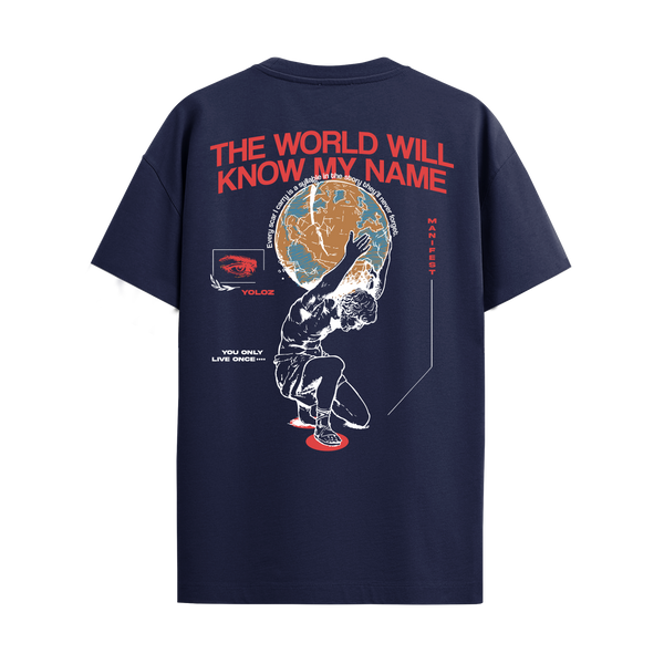 THE WORLD NAVY BLUE REGULAR FIT T-SHIRT