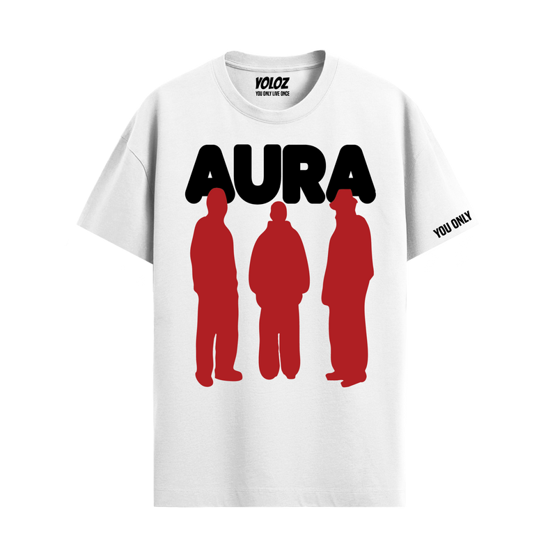 AURA WHITE REGULAR FIT T-SHIRT