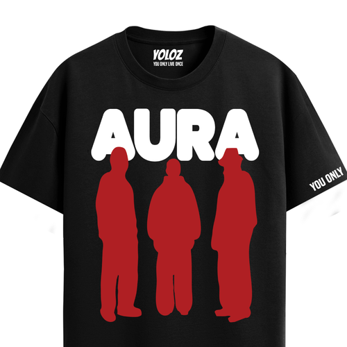AURA BLACK REGULAR FIT T-SHIRT