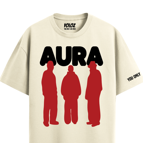 AURA OFF WHITE OVERSIZED T-SHIRT