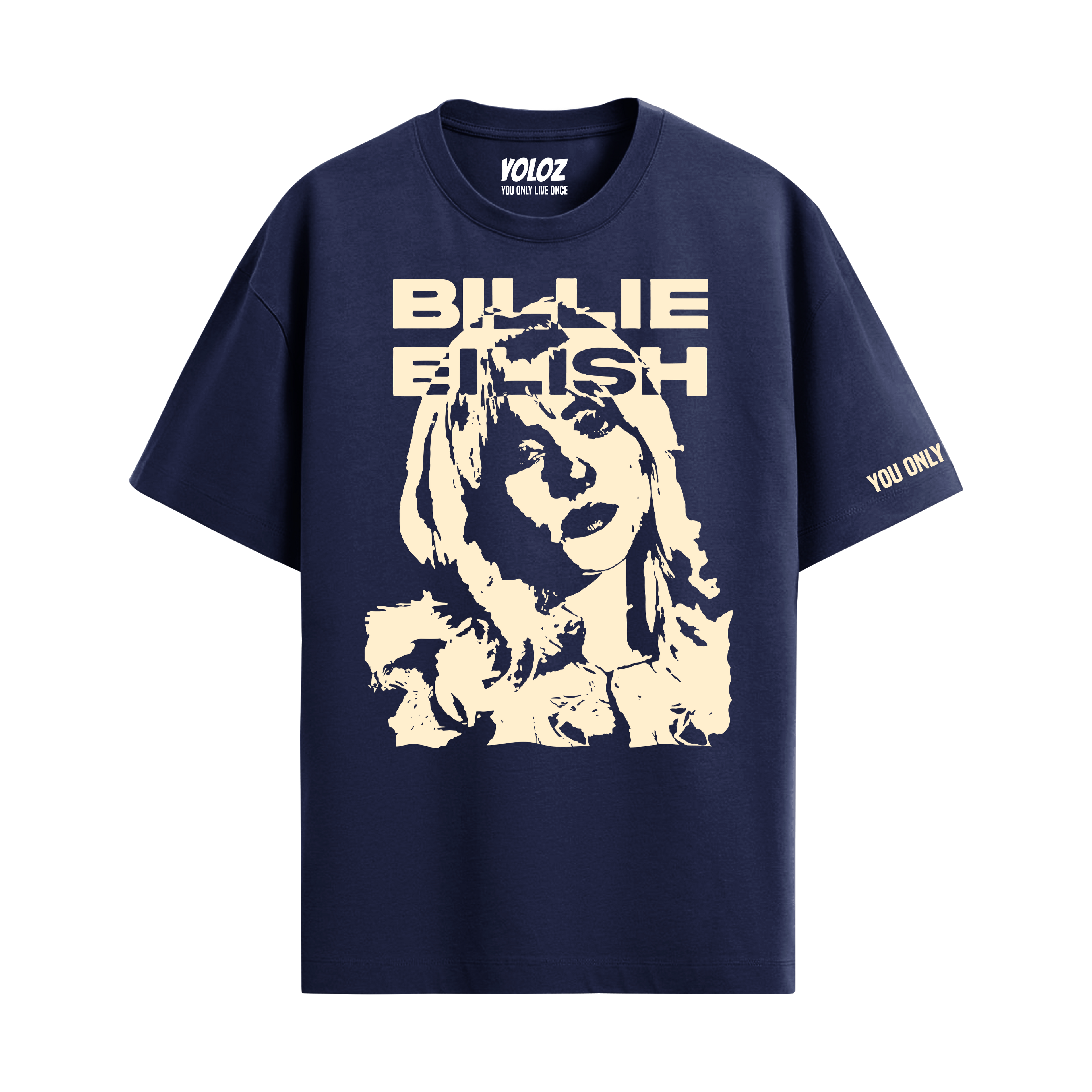 BILLIE EILISH NAVY BLUE OVERSIZED T-SHIRT