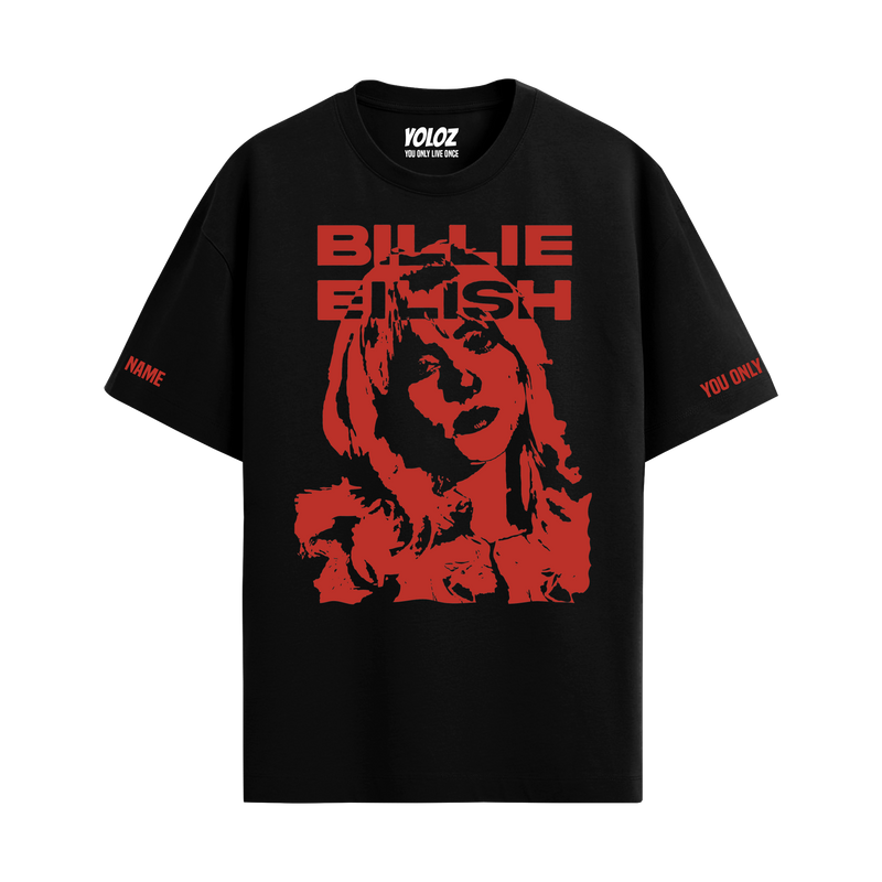 BILLIE EILISH BLACK OVERSIZED T-SHIRT