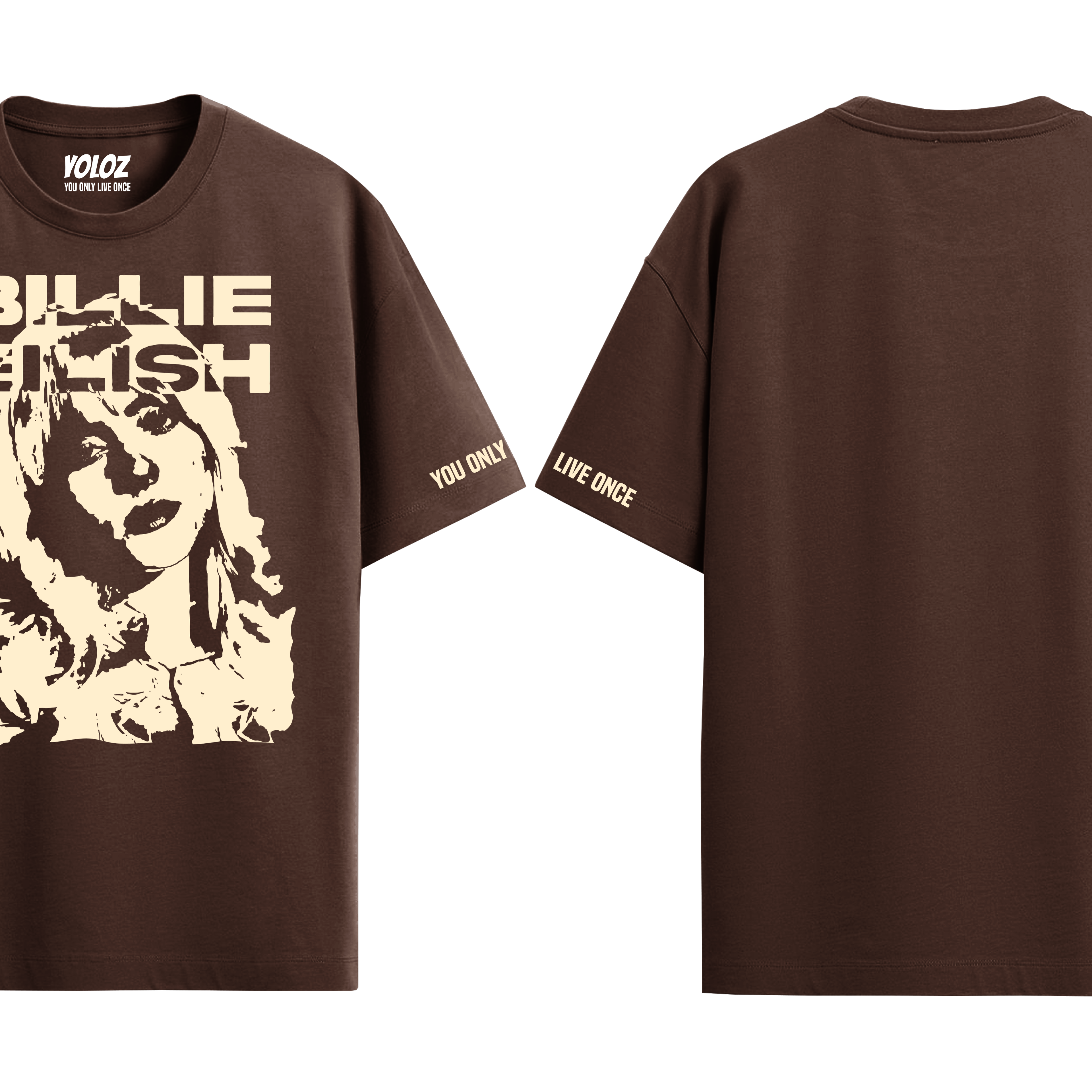 BILLIE EILISH BROWN OVERSIZED T-SHIRT