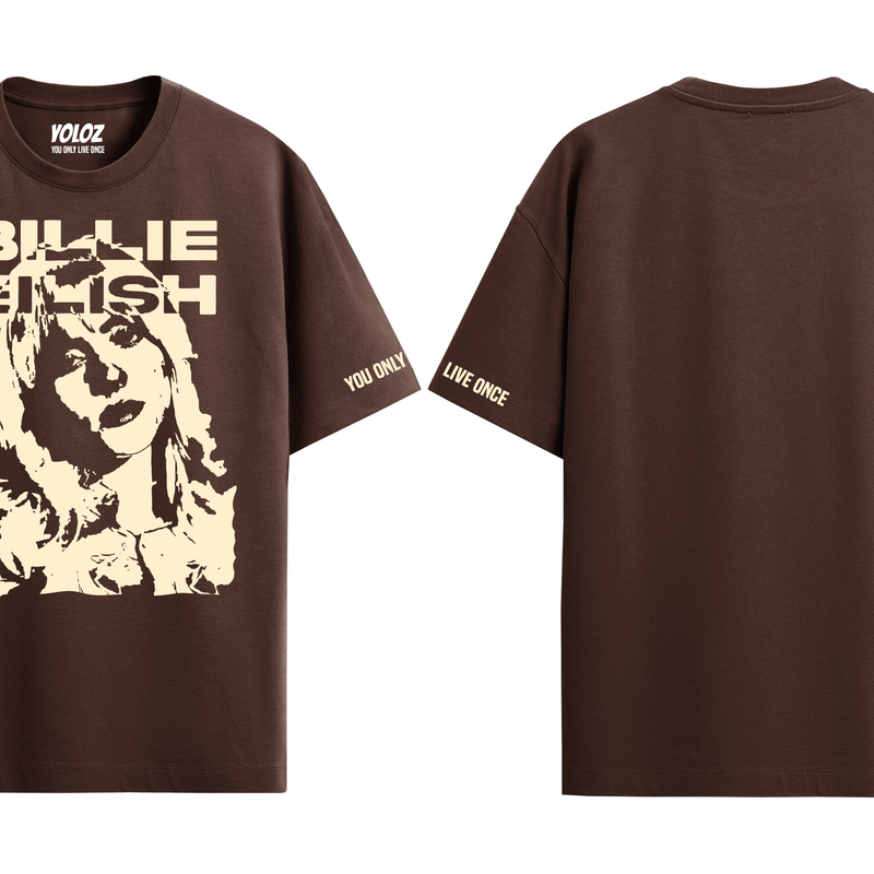 BILLIE EILISH BROWN OVERSIZED T-SHIRT