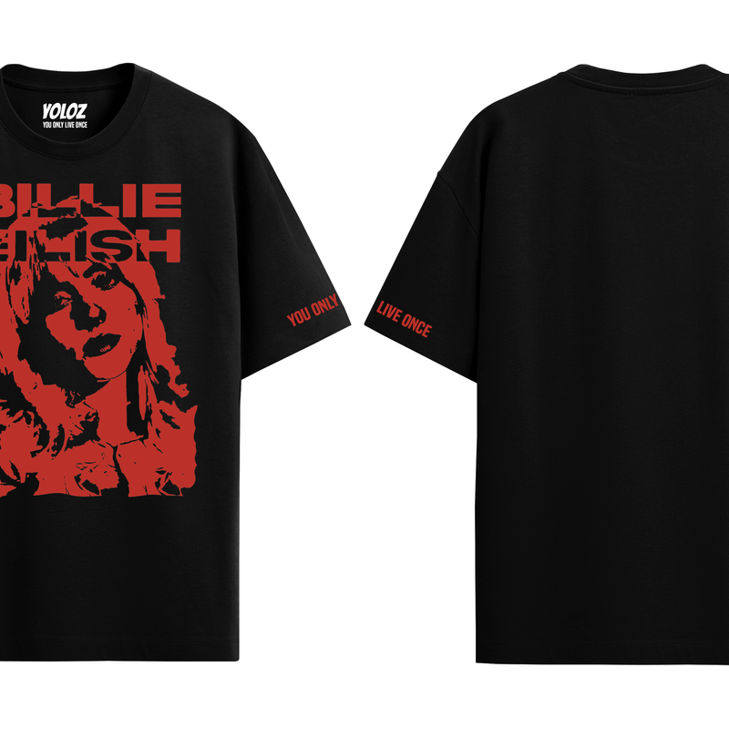BILLIE EILISH BLACK OVERSIZED T-SHIRT