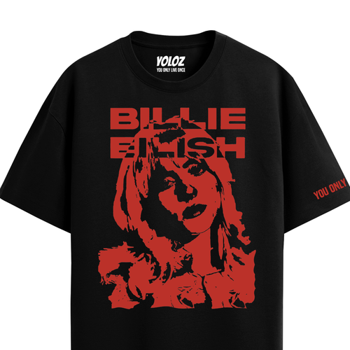 BILLIE EILISH BLACK OVERSIZED T-SHIRT