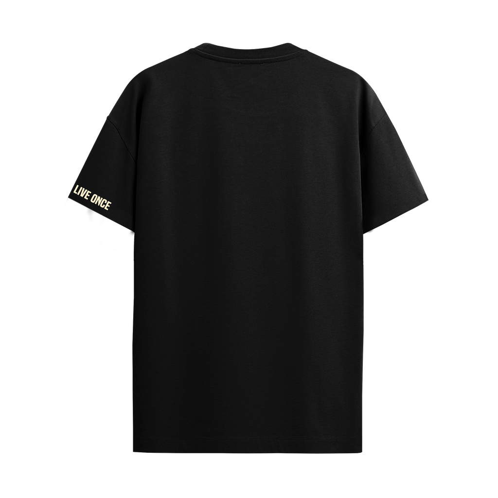HOT MESS BLACK REGULAR FIT T-SHIRT