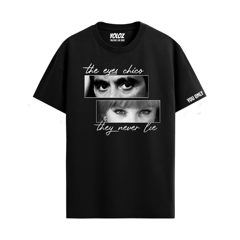 EYES NEVER LIE BLACK REGULAR FIT T-SHIRT