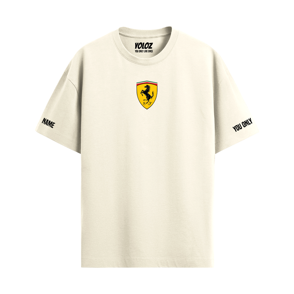 FERRARI OFF-WHITE OVERSIZED T-SHIRT