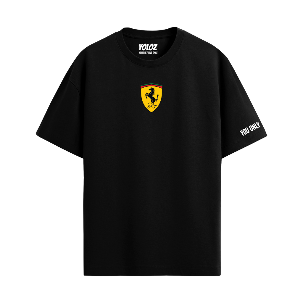 FERRARI BLACK OVERSIZED T-SHIRT