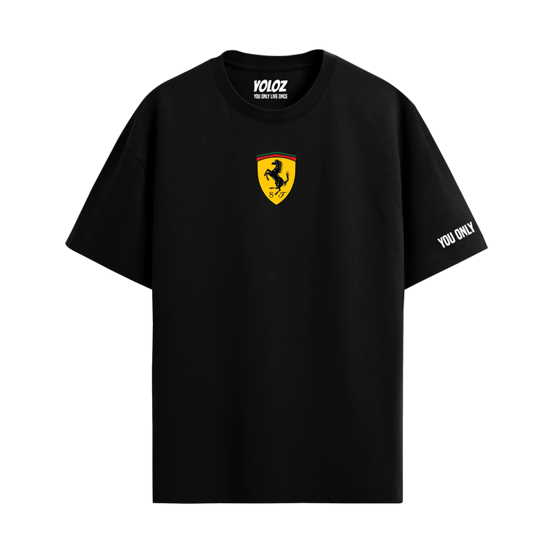 FERRARI BLACK OVERSIZED T-SHIRT