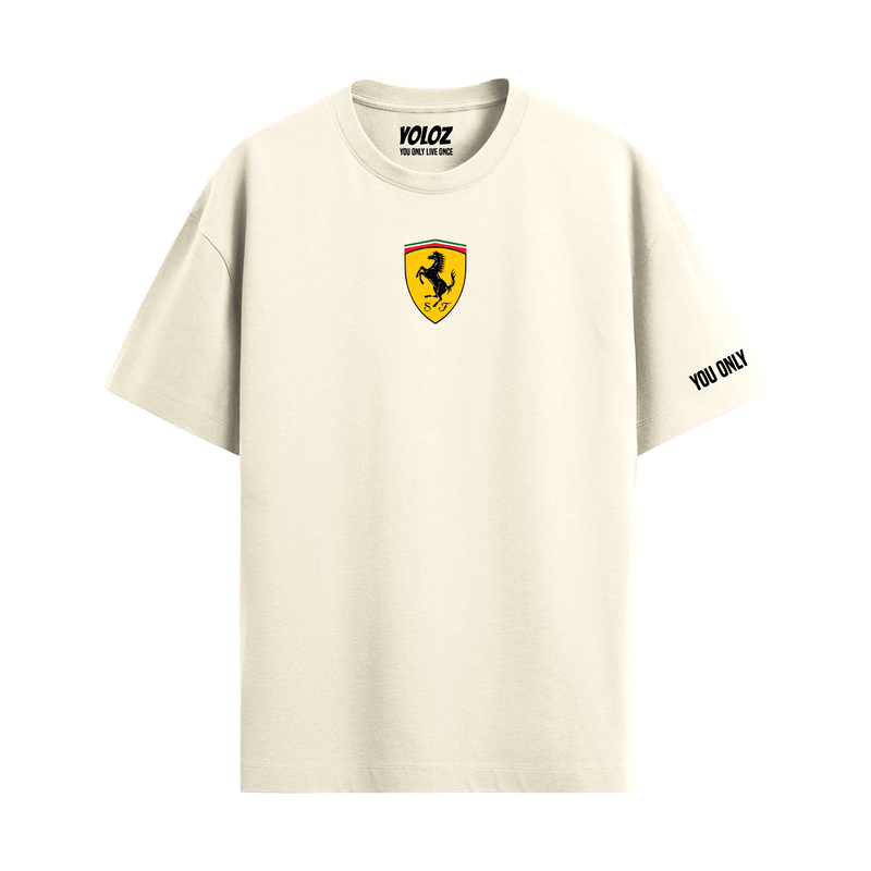FERRARI OFF-WHITE OVERSIZED T-SHIRT