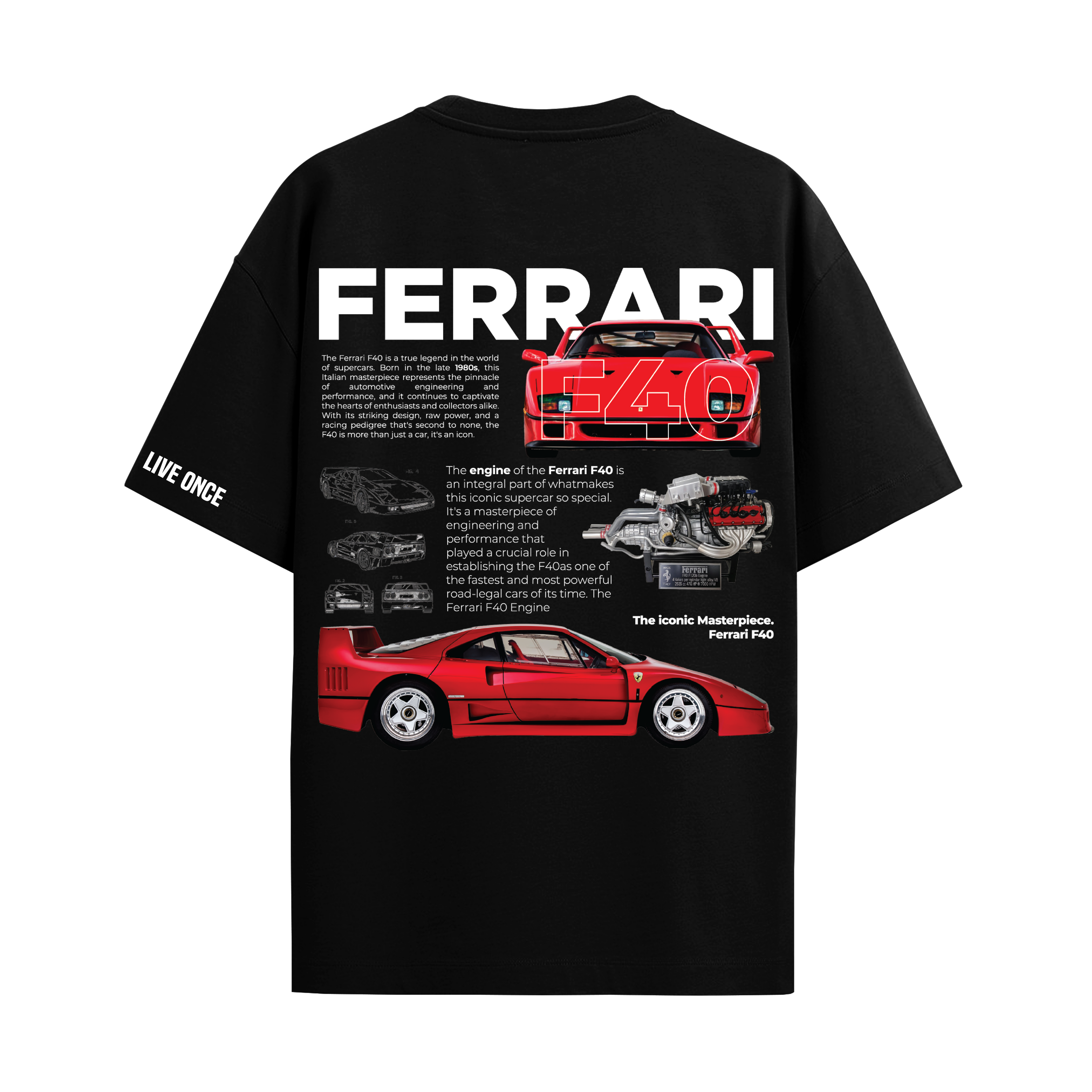 FERRARI BLACK OVERSIZED T-SHIRT