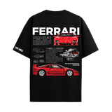 FERRARI BLACK REGULAR FIT T-SHIRT
