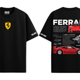 FERRARI BLACK REGULAR FIT T-SHIRT