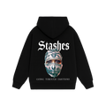 STASHES BLACK OVERSIZED HOODIE