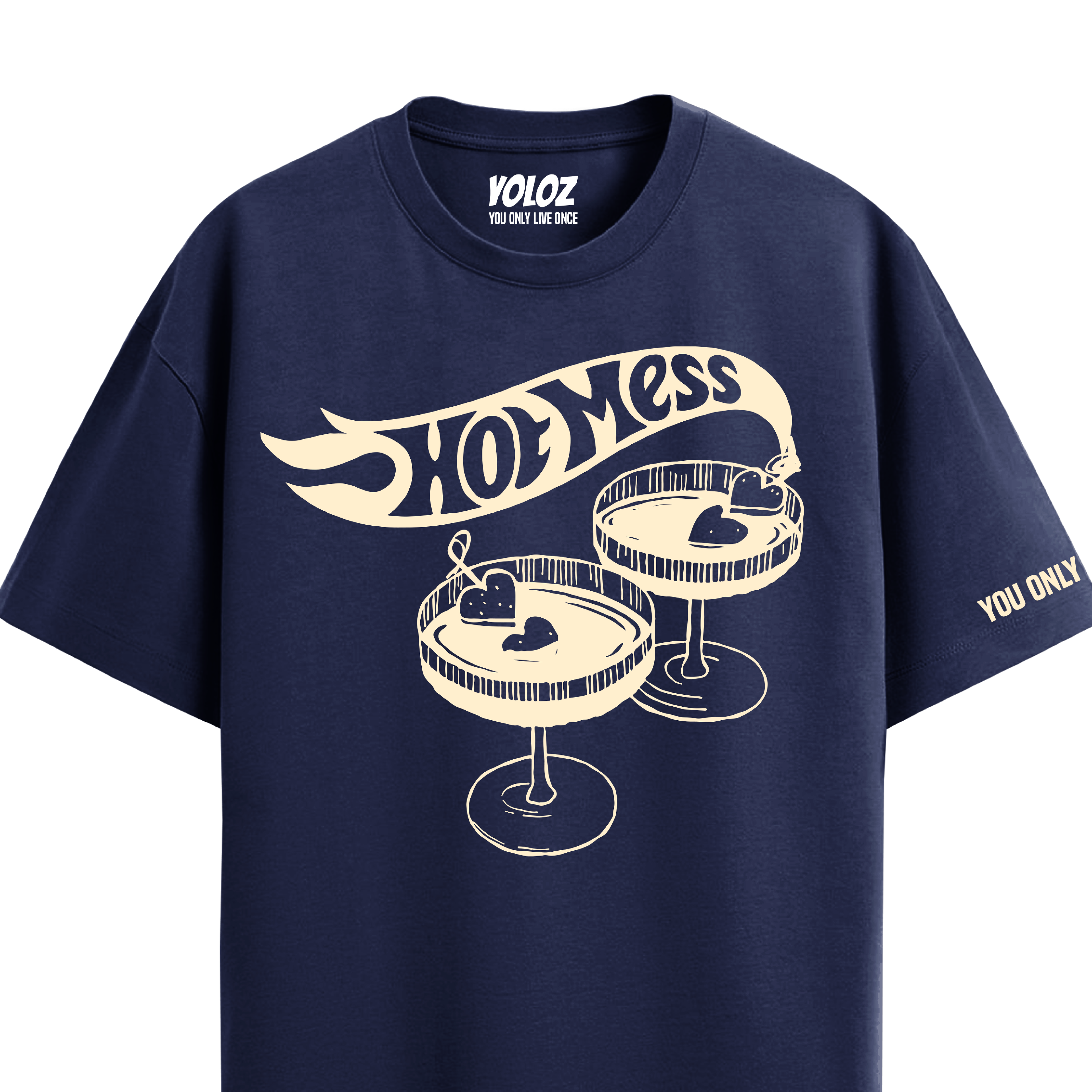 HOT MESS NAVY BLUE OVERSIZED T-SHIRT