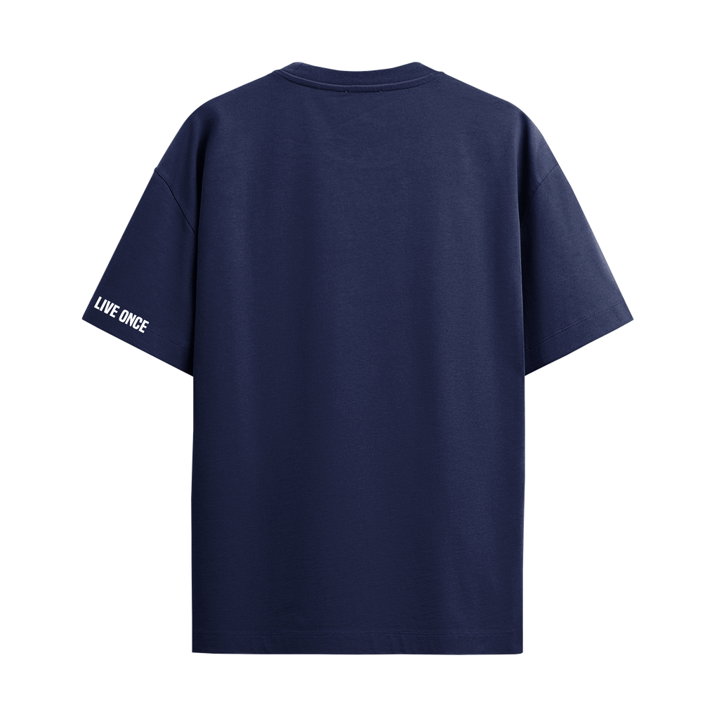 THE WEEKND NAVY BLUE OVERSIZED T-SHIRT