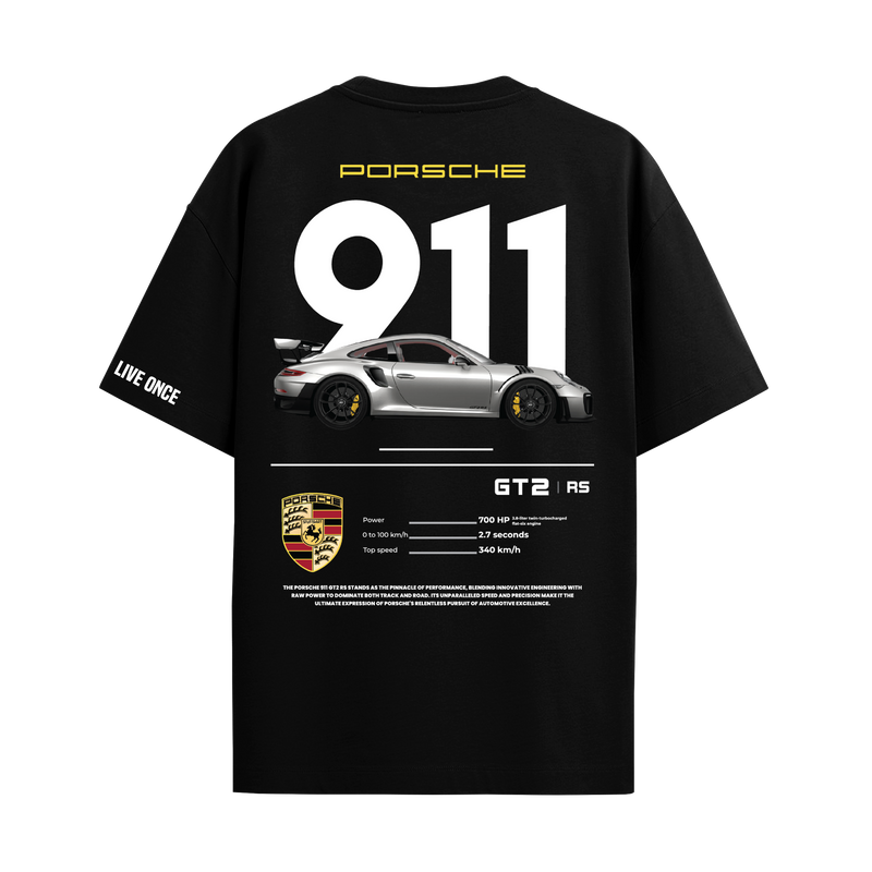 PORSCHE BLACK OVERSIZED T-SHIRT