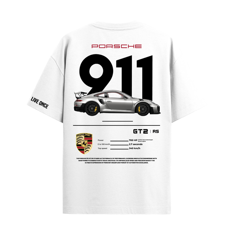 PORSCHE WHITE OVERSIZED T-SHIRT