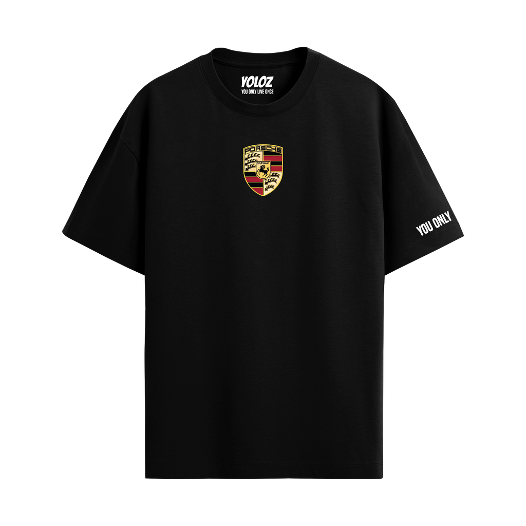 PORSCHE BLACK OVERSIZED T-SHIRT