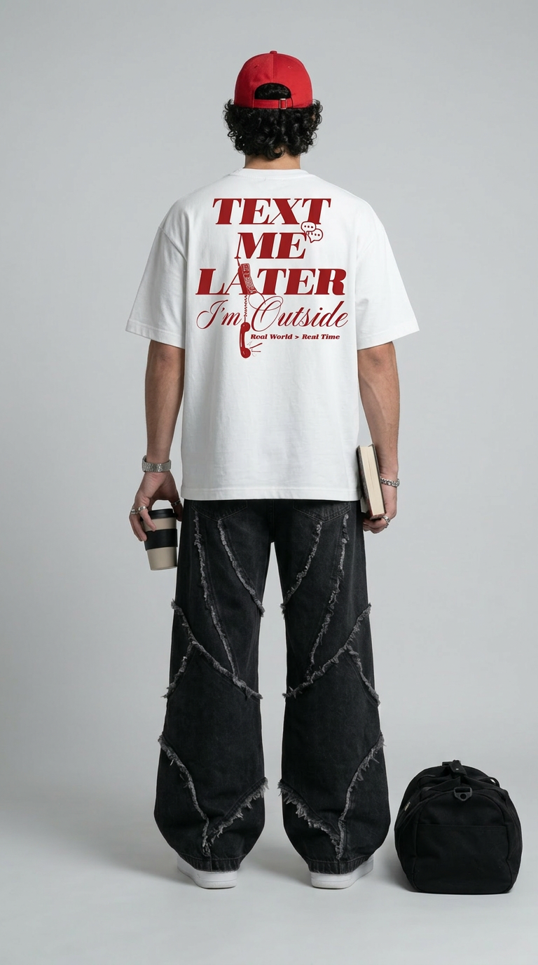 Text Me Later White T-Shirt