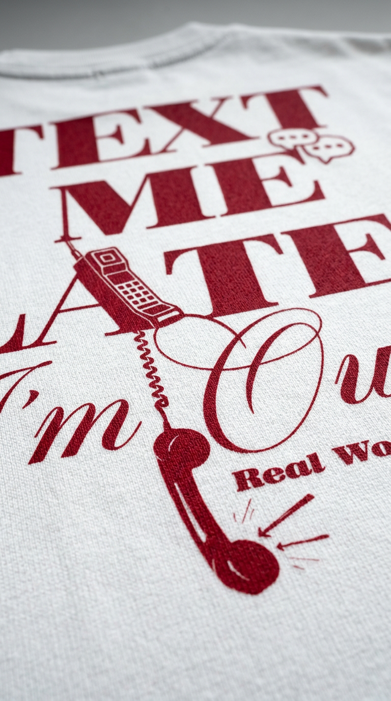 Text Me Later White T-Shirt