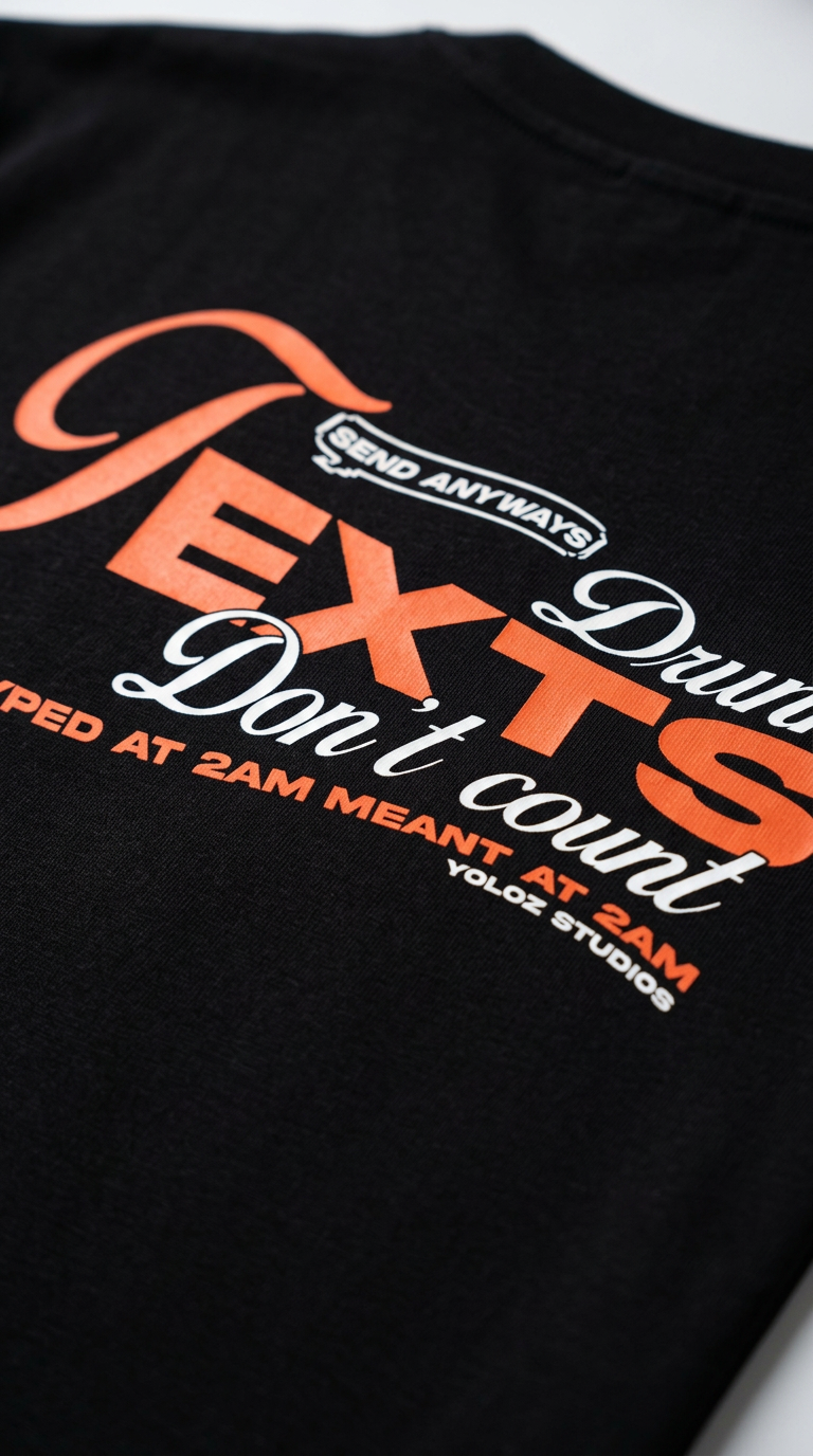 Drunk Texts Don't Count Black T-Shirt