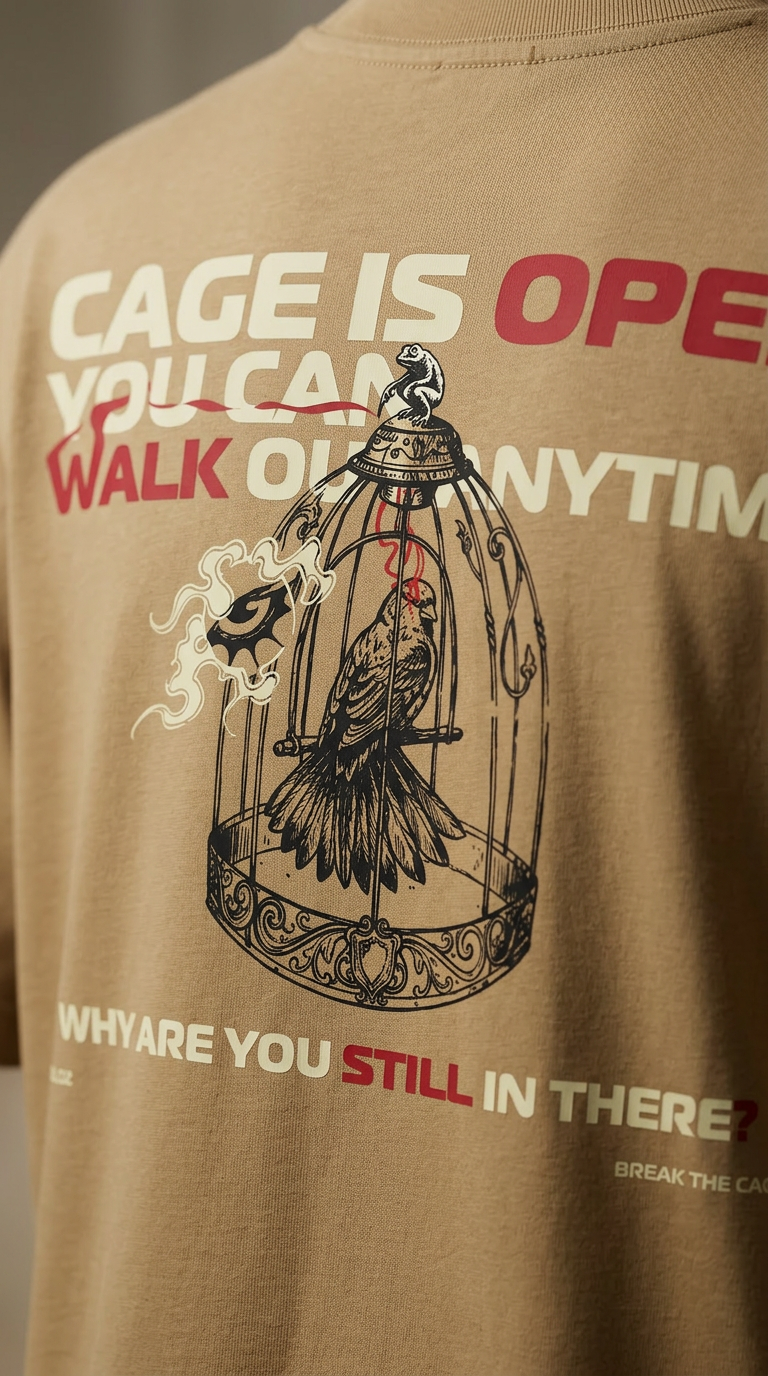 Break The Cage Beige T-Shirt