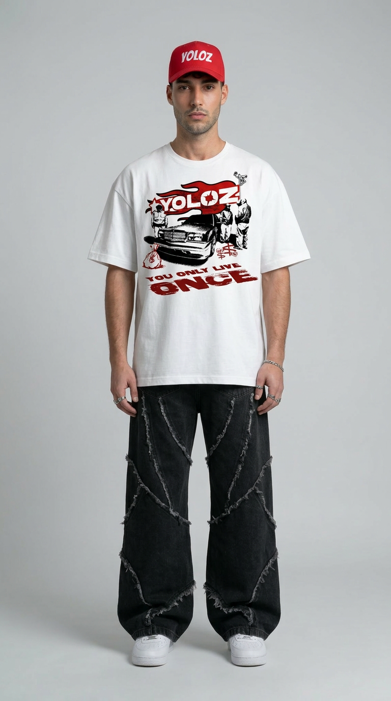 GANGSTER WHITE OVERSIZED T-SHIRT