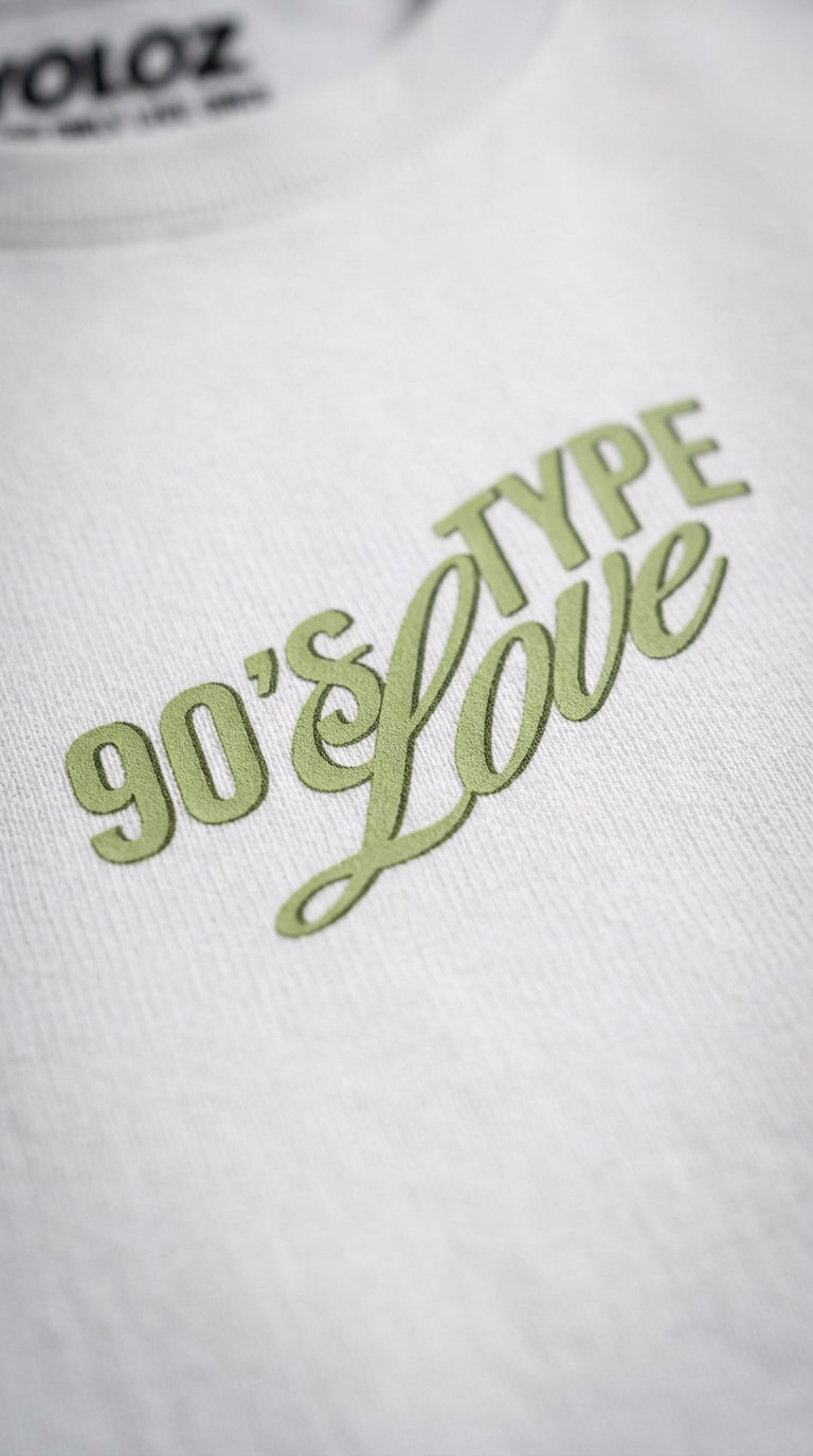 90's Type Love White T-Shirt