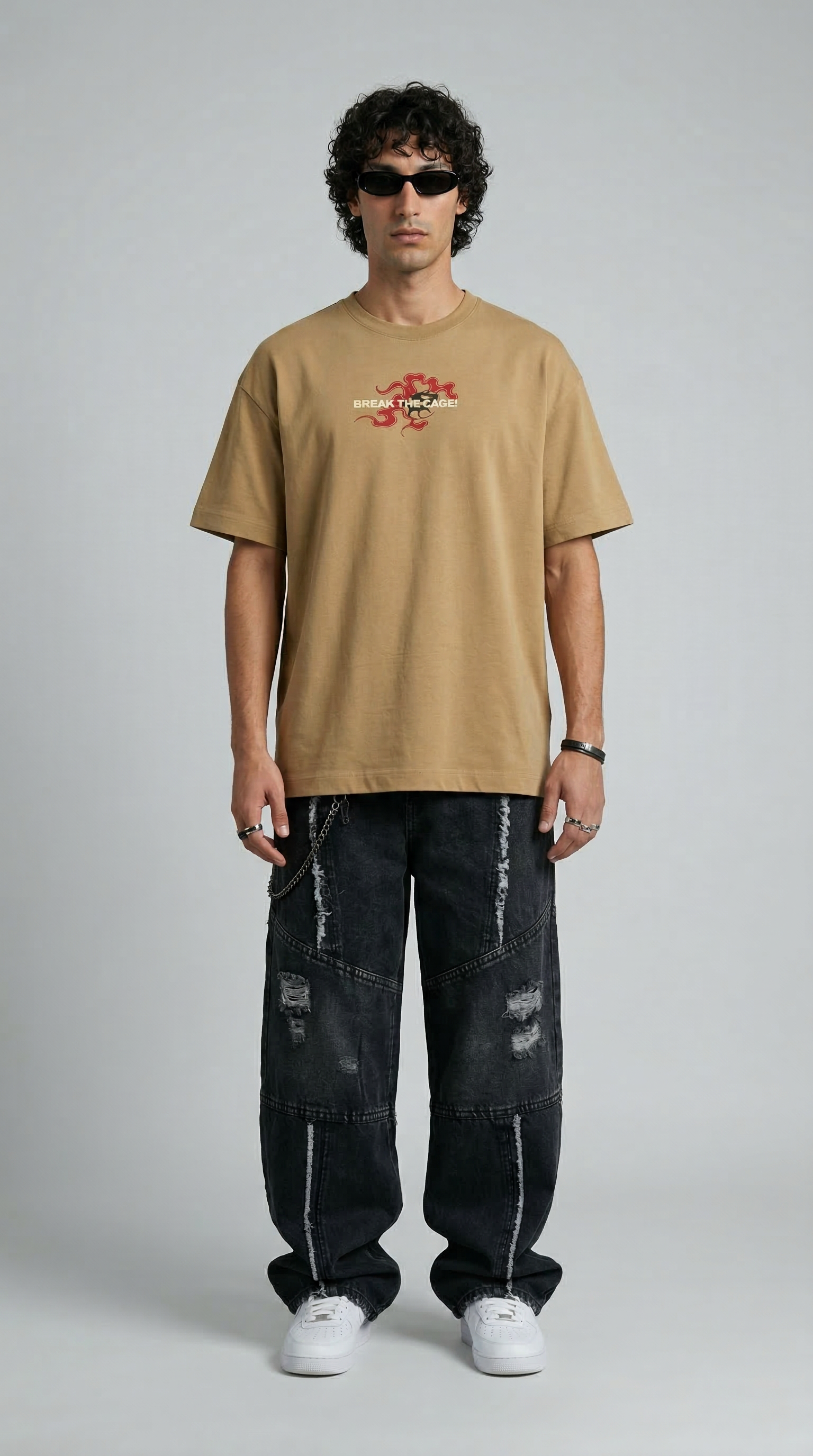Break The Cage Beige T-Shirt