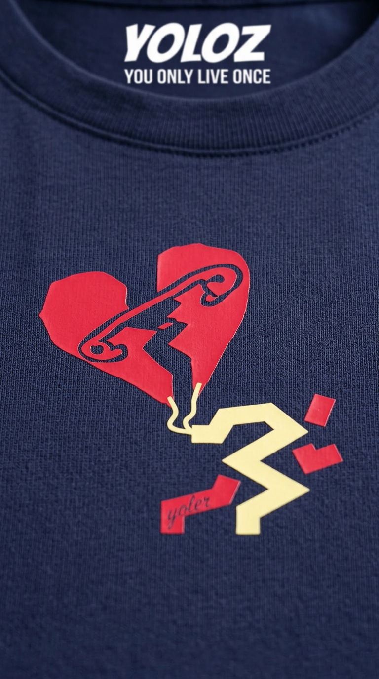 Kisses First Navy Blue T-Shirt