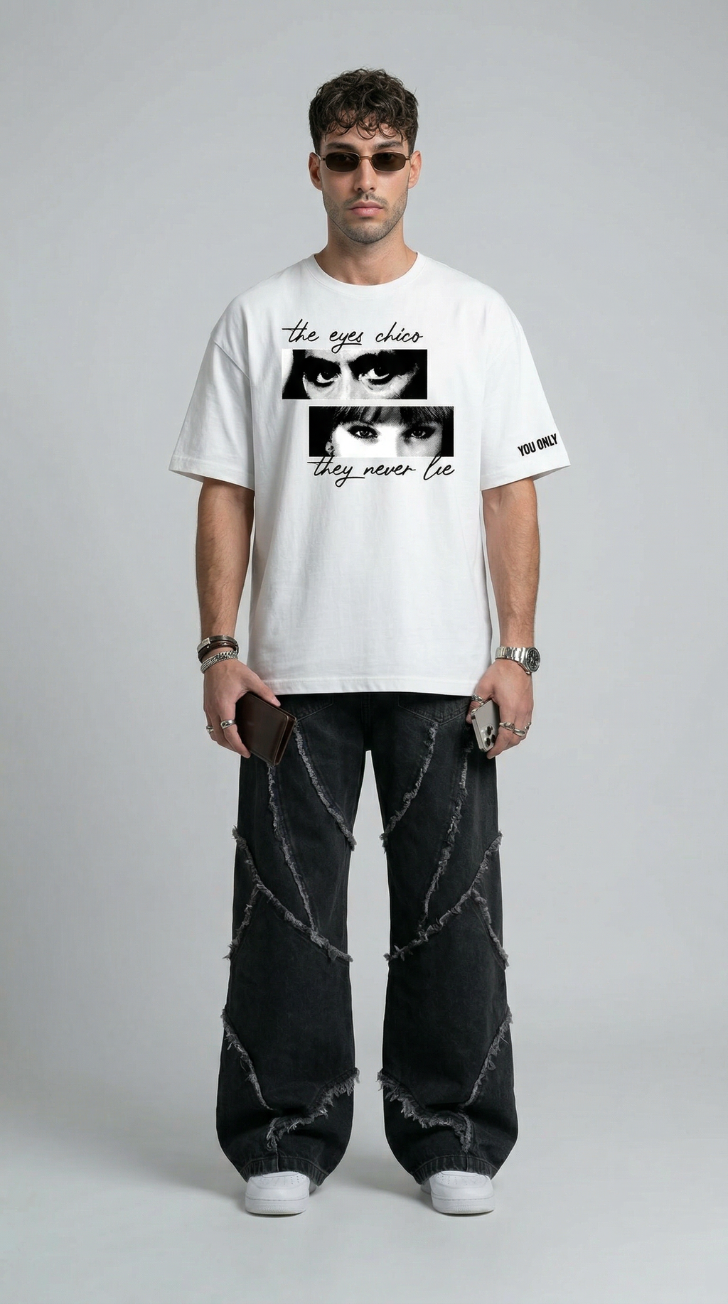EYES NEVER LIE WHITE T-SHIRT