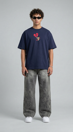 Kisses First Navy Blue T-Shirt