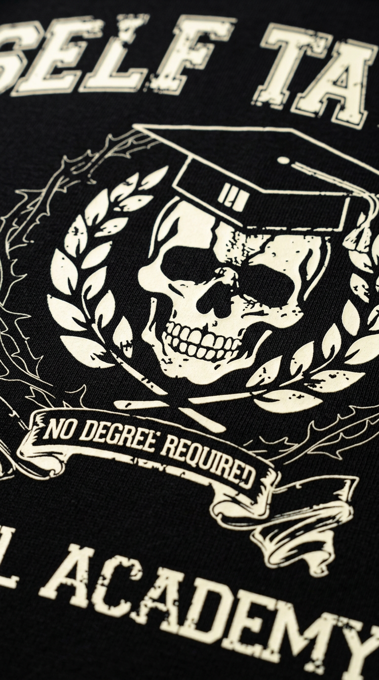 Self Taught Black T-Shirt