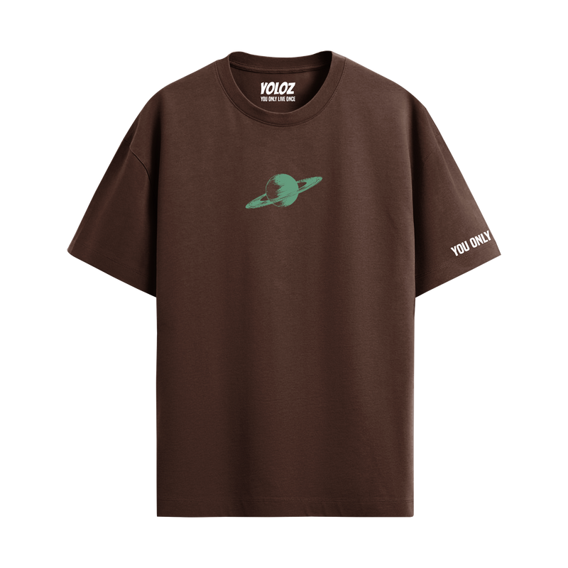 SATURN BROWN OVERSIZED T-SHIRT