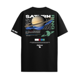 SATURN BLACK REGULAR FIT T-SHIRT