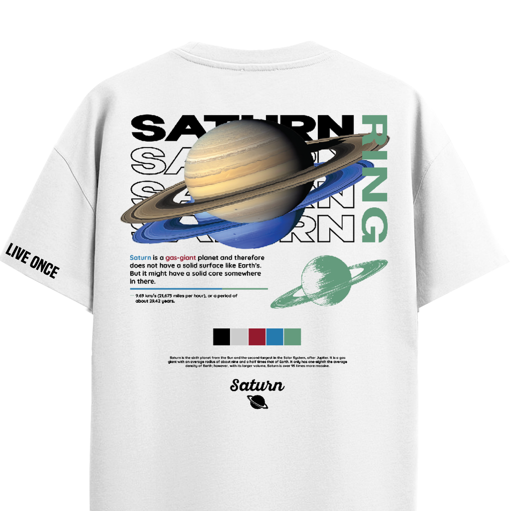 SATURN WHITE REGULAR FIT T-SHIRT