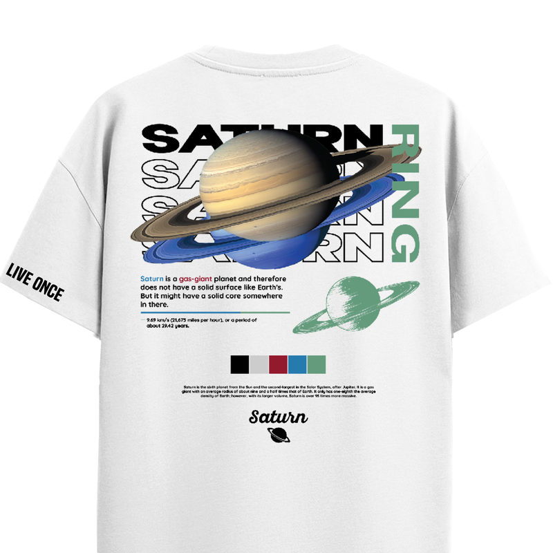 SATURN WHITE REGULAR FIT T-SHIRT